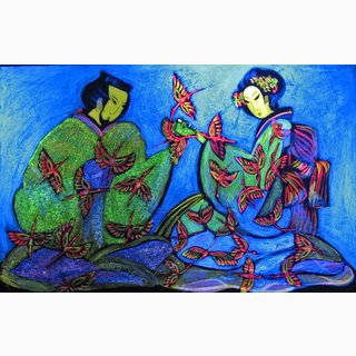 «Грустите вы, слушая крик обезьян, А знаете ли, как плачет ребенок, Покинутый на осеннем ветру?»<br />2007 г., холст, акрил, 60x80