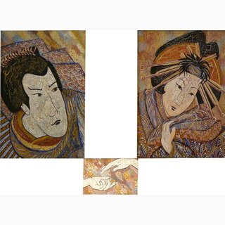 «Луна — померкни Акэти о своей жене Расскажет»<br />2006 г., холст, акрил, 2 работы 20x30, 1 — 10x15
