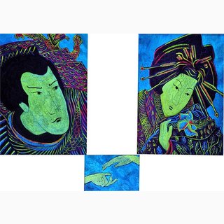 «Луна — померкни Акэти о своей жене Расскажет»<br />2006 г., холст, акрил, 2 работы 20x30, 1 — 10x15