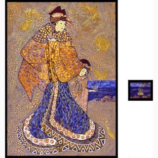 «Кормить журавлей»<br />2002 г., холст, акрил, 50x70