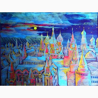 «Закат в Кремле»<br />холст, акрил, 60x80<br />2004