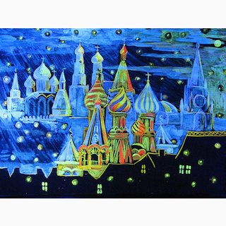 «Московский Кремль. Метель»<br />холст, акрил, 80x60<br />2004 год