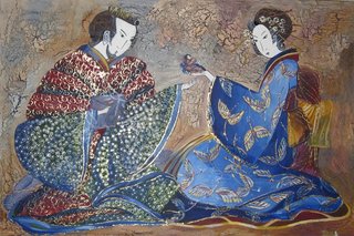 «Грустите вы, слушая крик обезьян, А знаете ли, как плачет ребенок, Покинутый на осеннем ветру?»<br />2007, canvas, acrylic paints, 60x80