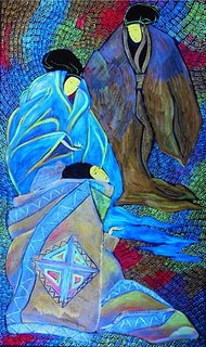 «Бездельники»<br />2004, canvas, acrylic paints, 60x100