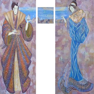 «Возвращение корабликов»<br />2003, canvas, acrylic paints, 100x60<br />20x15