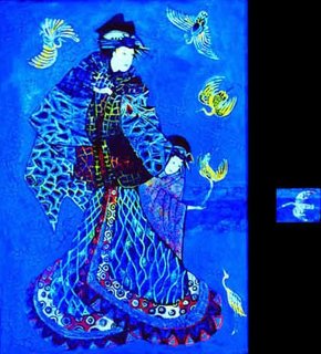 «To feed the cranes»<br />2002, canvas, acrylic paints, 50x70