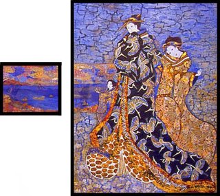 «To frighten away a red cranes in a fog» 2002, canvas, acrylic paints, 60x80